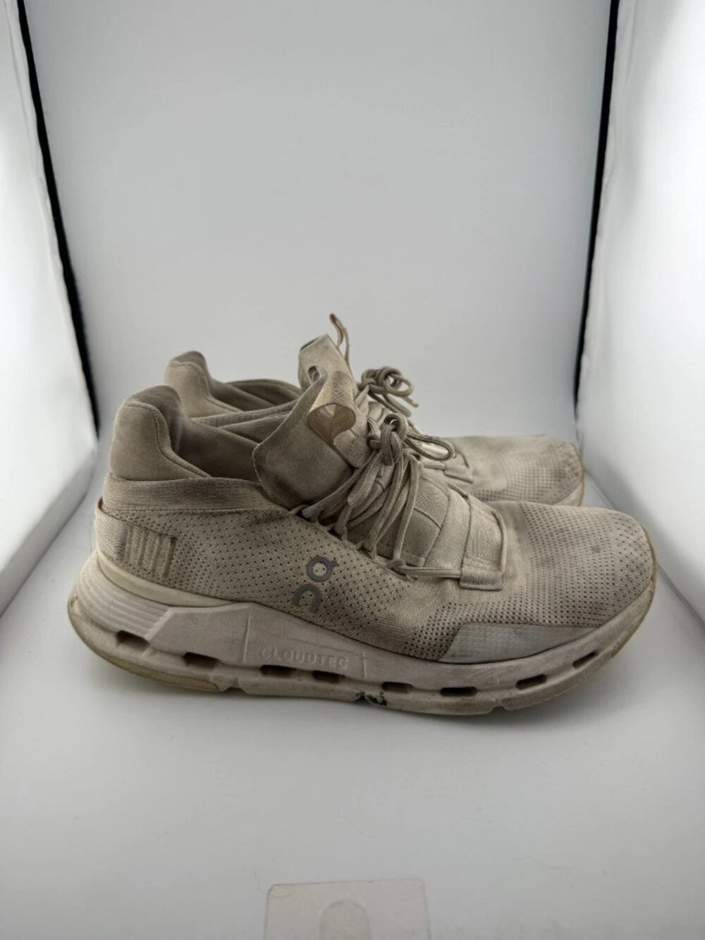 WORN On Running Cloudnova All White 26.99115 Size 9W NO BOX